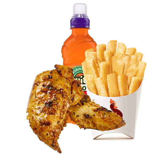 2 Tender Strips Fries & Fruit Drink