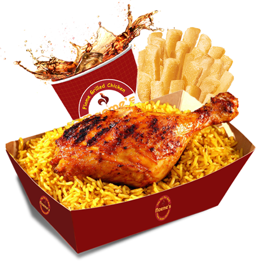 Quarter Chicken With Rice Meal